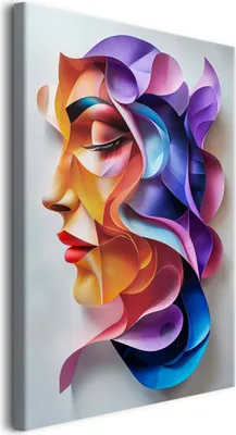 Zdjęcie produktu dla Kolorowy obraz na ścianę do salonu Portret kobiety z efektem 3D 60x90