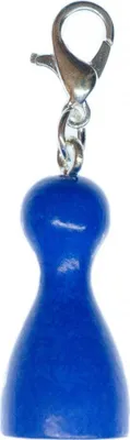Produktbild von Spielfigur Charm Anhänger Spielkegel Holz Männchen Miniblings Brettspiel blau