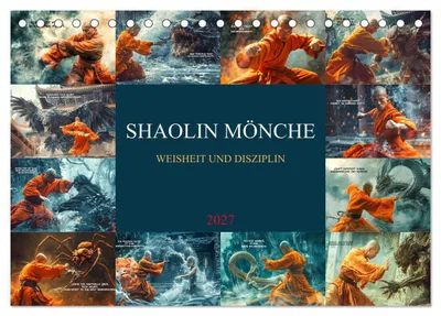 Produktbild von Shaolin Mönche - Weisheit und Disziplin (Tischkalender 2027 DIN A5 quer), CALVENDO Monatskalender
