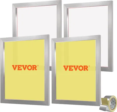 Produktbild von VEVOR 4 Stk. Aluminiumlegierung Siebrahmen Siebdruckpresse 50,8 x 61 cm, Siebdruckmaschine Zubehör 355 Mesh, Säureresistenz & nicht Verformbar für Kissenbezügen, Stoffen, Papier, Kopierpapier usw.