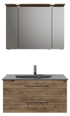 Produktbild von PELIPAL Serie 6025 SET-045-093 Block bestehend aus: Waschtisch, Waschtischunterschrank, Spiegelschrank / 97cm