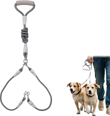 Imagen del producto de Correa doble para perros, 1,4 metros, antienredos, reflectante, para 2 perros pequeños