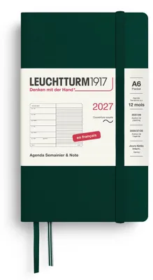 Produktbild von LEUCHTTURM1917 Wochenkalender 2027 Pocket (A6) mit Notizbuch, liniert - Terminpl