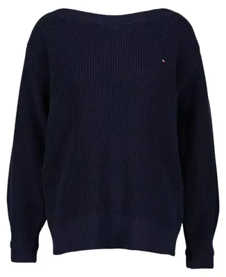 Image de Tommy Hilfiger - Pull-over pour femme, encolure bateau NA560 (XS) (bleu marine foncé)