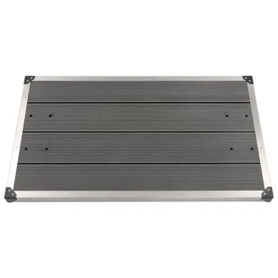 Obrázek produktu pro vidaXL Zahradní sprchová vanička WPC z nerezové oceli 110 x 62 cm šedá