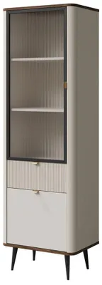 Produktbild von Standvitrine Marly Glasvitrine 60x40x191cm Farbe wählbar 2-türig,Kaschmir / Walnuss