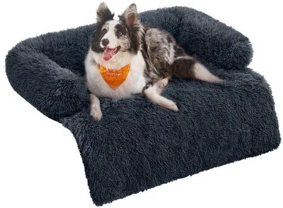 Immagine prodotto di Taglia XL, grigio scuro, cuccia in peluche per cani, coperta per cani, protezione per divani, cuscino per cani, per cani di taglia media e grande, 110 x 95 x 18 cm