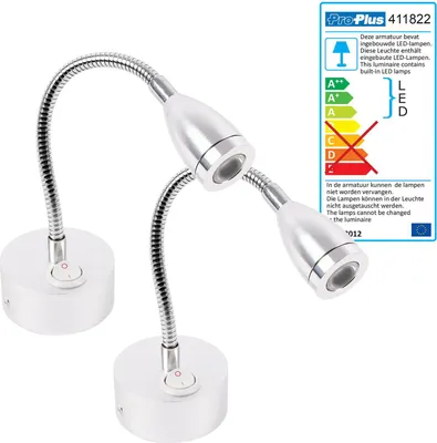 Produktbild von 2er Set Wohnwagen Beleuchtung Led Aufbausport Schwanenhals 12v, Ø65x110-260mm