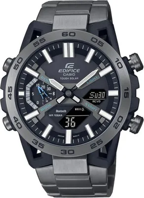 Image de Montre CASIO ECB-2000DC-1AEF, 51mm, Noir, Bluetooth Smart, Solaire, Acier Inoxydable