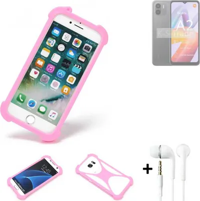 Produktbild von K-S-Trade Bumper + Kopfhörer kompatibel mit Xiaomi Redmi A2 Handy Hülle Schutzhülle Silikon Schutz Hülle Cover Case Silikoncase Silikonbumper TPU