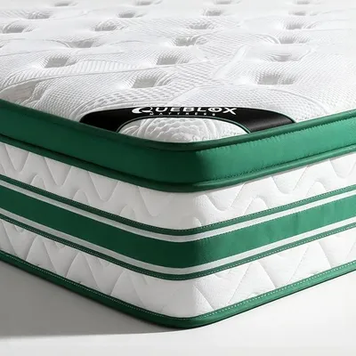Imagen del producto de Colchón de 140 x 200 cm, altura 28 cm, con núcleo de muelles ensacados, firmeza H3, certificado , colchón ergonómico con 7 zonas, para adultos