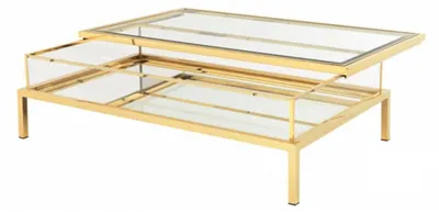 Immagine prodotto di Tavolino da caffè in stile Art Déco modello "Casa Padrino", color oro, dimensioni 140 x 85 x 41 cm di altezza