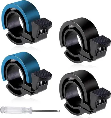 Produktbild von Lauter Fahrradklingel, 4-teilig, Alu, schwarz/blau, mit Schraubendreher