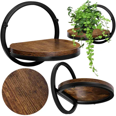 Produktbild von Schwarzer Metall-Wandblumenständer Ebro Rustic Loft, KI-generiertes Bild