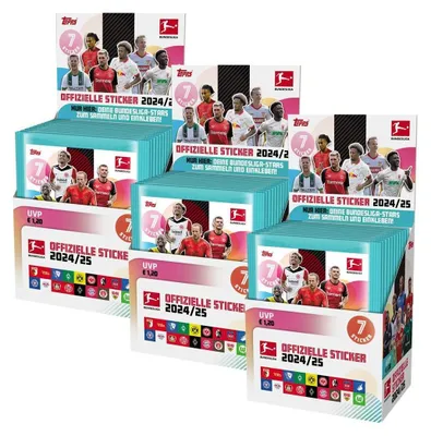 Produktbild von Topps Bundesliga Sammelsticker 2024/2025 - 3 Displays (150 Tüten)