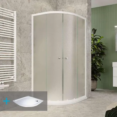 Obrázok produktu pre Mereo Kora - Sprchový kút 900x900 mm, s vaničkou a príslušenstvom, biela/sklo Grape CK35121ZM