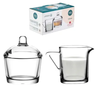Produktbild von Zuckerdose 210 ml und Milchkanne 200 ml aus transparentem Glas