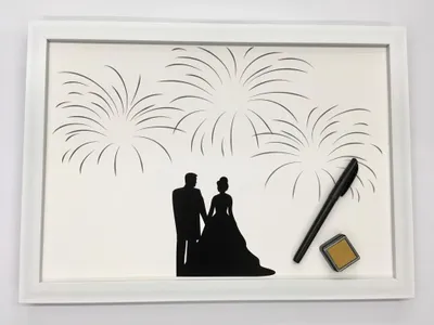 Produktbild von Hochzeitsbaum Gästebuch Hochzeit Taufe usw. inkl. Stempelkissen und Stift