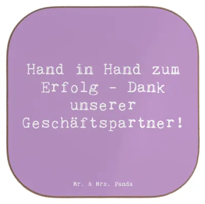 Produktbild von Mr. & Mrs. Panda Untersetzer für Gläser Spruch Erfolg Geschäftspartner - Lavendeltraum - Geschenk, Schlüsselanhänger, Danke, Bedanken, Aufmerksamkeit, Anerkennung, sagen