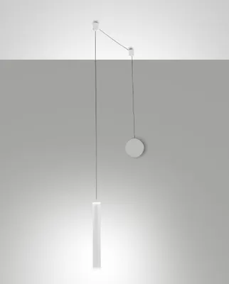 Produktbild von Prado mattweiße dezentrale Pendelleuchte - Fabas Luce - 6,5 W dimmbare LED - Dezentrale Montage