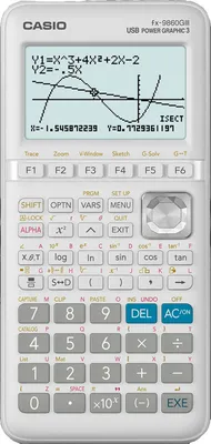 Produktbild von Casio FX-9860GIII, Tasche, Grafikrechner, Flash, USB Anschluss, Akku, Weiß