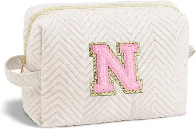 Produktbild von Personalisierte Toilettentasche für Mädchen - Make-up und Kosmetiktasche mit Initialen