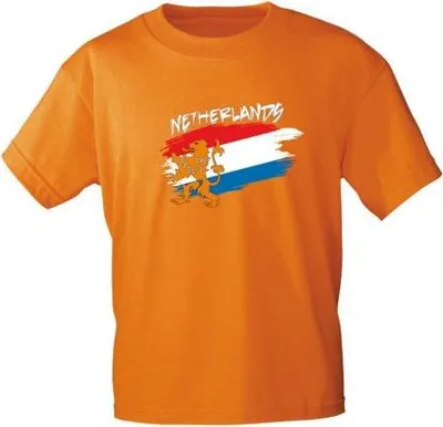 Produktbild von T-Shirt mit Print - wehende Fahne Niederlande - 76439 Gr. S-2XL Größe - XL
