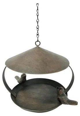 Produktbild von Vogelfutterhaus Futterhaus Vogelhaus - Metall - Ø 19 cm - Schwarz