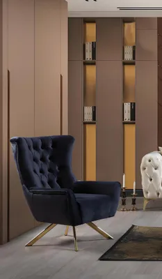 Produktbild von Schwarzer Chesterfield Sessel Wohnzimmer Einsitzer Designer Sitzmöbel