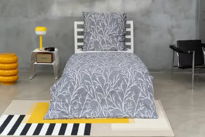Produktbild von Brielle Mako Satin Wendebettwäsche Set 100% Baumwolle\/Fadenzahl 220 mit Reißverschluss 3-teilig Deckenbezug 240x260 cm Kissenbezug 2*65x65 cm Dunkelgrau Hellgrau