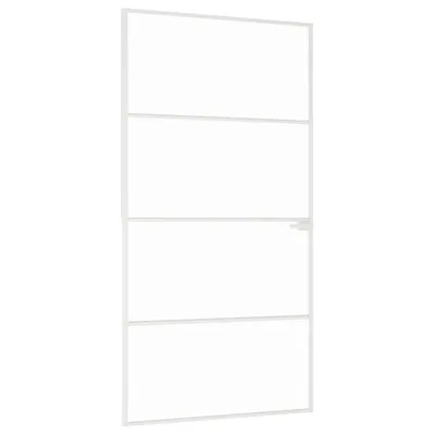 Zdjęcie produktu dla Drzwi wewnętrzne, białe, 102x201,5 cm, szkło i aluminium