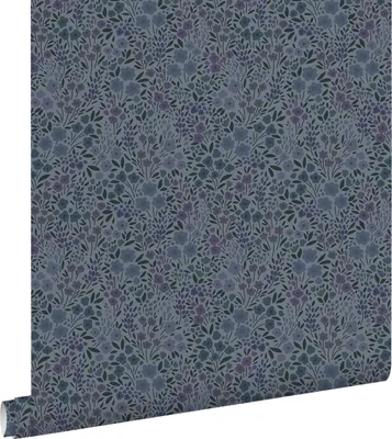 Immagine prodotto di ESTAhome carta da parati fiori blu scuro e viola scuro 50 x 900 cm