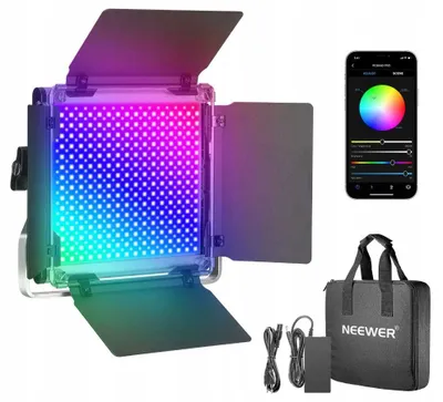 Zdjęcie produktu dla Mocna Lampa LED 660 diod RGB 50W Wrota 3200-5600K Foto Video Vlog / Neewer / RGB660 PRO II LED / 10105695