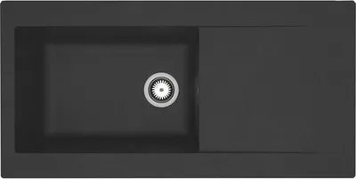 Produktbild von Einbau Spüle, 1000 x 500 mm, 1 Becken, Schwarz Resin, Stradour Lierra, Französische Herstellung, Inkl. Ablaufgarnitur