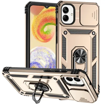 Obrázek produktu pro Pouzdro pro Samsung Galaxy A05 dvouvrstvé pouzdro s posuvným krytem kamery a prstencovým stojánkem Zlato