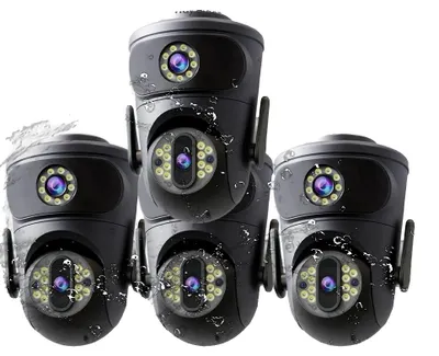 Immagine prodotto di Telecamera di sorveglianza, 4K Ultra HD, tecnologia a doppio obiettivo, 4 telecamere Wi-Fi da 8 MP, spina UE