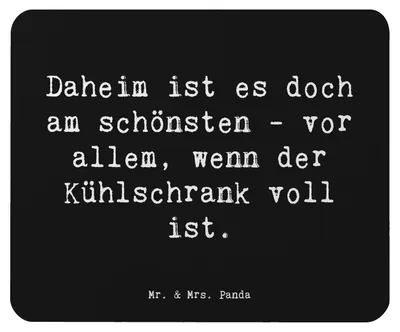 Produktbild von Mr. & Mrs. Panda Mouse Pad Spruch Geborgenheit im Zuhause - Schwarz - Geschenk, Mauspad, Heimeligkeit, computer, wahr Glück, Motivation, Accessoires, Liebe und Fürsorge