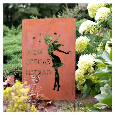 Produktbild von Gartenstecker aus Edelrost Metall für den Zaubergarten 66x45,5 cm