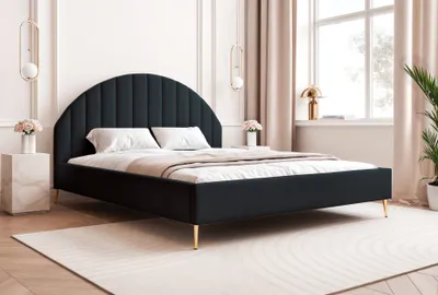Zdjęcie produktu dla BESILIO Łóżko z nogami 120x200 slim Charlott II - pojemnik, stelaż - Czarny & Dream Velvet 12