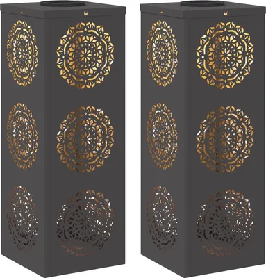 Obrázok produktu pre vidaXL Solárne LED vonkajšie svietidlo, 2 kusy, teplá biela, 18 x 18 x 50 cm