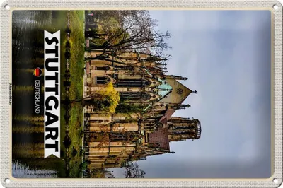Produktbild von Blechschild Städte Stuttgart Johanneskirche 20x30cm