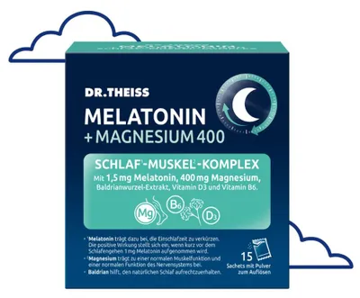 Obrázok produktu pre Dr.Theiss Melatonin+Magn.400 Sleep Complex Powder 15X5 g