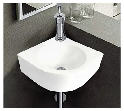 Produktbild von Eckwaschbecken Keramik Aufsatzwaschbecken klein oval Wandmontage