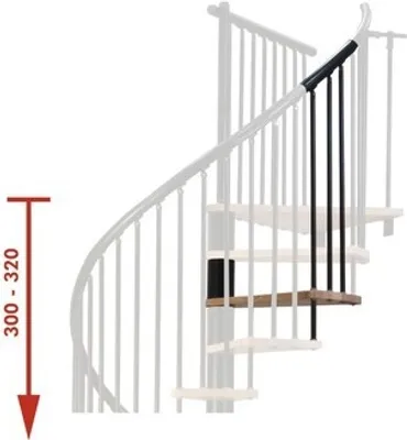 Produktbild von Höhenerweiterung für Spindeltreppe Pertura Irini Ø 140 cm für Geschoßhöhe bis 332 cm