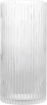 Produktbild von Famanu Glasvase 25 cm hoch - Stilvolle Vase für Wohnzimmer, Schlafzimmer und Esstisch