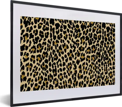 Produktbild von MuchoWow® Gerahmtes Poster Leopardenmuster - Design - Gelb 40x30 cm - Poster mit Schwarzem Bilderrahmen Wandposter Rahmen Foto Bilder - Bilderrahmen - Poster im Rahmen