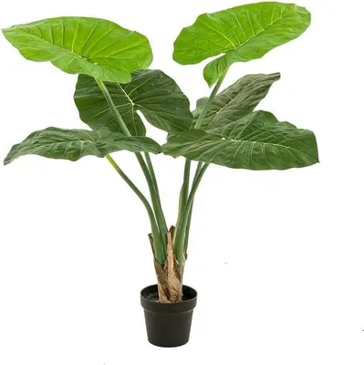 Produktbild von artplants.de Künstliche Alocasia Calidora Nicas, Dekotopf, grün, 90cm - Kunst Alocasiapflanze