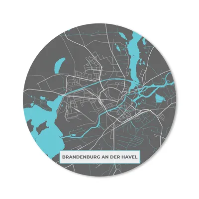 Produktbild von MuchoWow® Mauspad Mousepad Deutschland - Blau - Brandenburg an der Havel - Stadtplan - Karte 20x20 cm - Mousepads - Maus Mat - Pad - Mausunterlage - Schreibtischmatte
