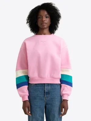Produktbild von Frauen Rundhals Sweatshirt lockere Passform CHAFFORD Pink/Beige/Blue M Lonsdale