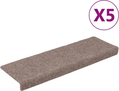Produktbild von vidaXL Stufenmatten Selbstklebend 5 Stk. 65x21x4 cm Hellbraun Rechteckiger Rand